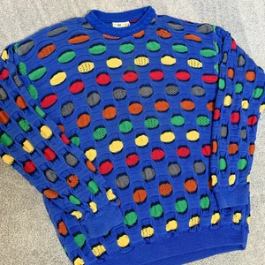Rare VINTAGE COOGI Australia Bubble Dot 3D Textured Knit Sweater M – Some Flaws - Picture 1 of 18