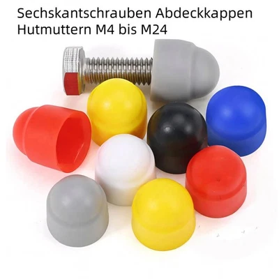 Schutzkappen für Schrauben Sechskantschrauben Abdeckkappen Hutmuttern M4 bis M24 - Bild 1 von 4