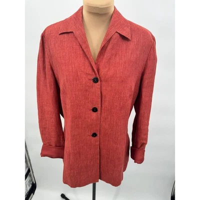 Sigrid Olsen Women's Blazer Size 8 Red Career Office Casual Jacket - Image 1 of 4