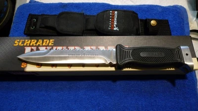 Vintage SCHRADE EXTREME SURVIVAL KNIFE BT01 w/sheath unused in box - Image 1 of 4