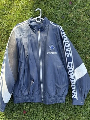Chaqueta de Cuero Genuino Vintage Jugador Profesional NFL Dallas Cowboys Talla XXL Para Hombre Foto 1 de 4