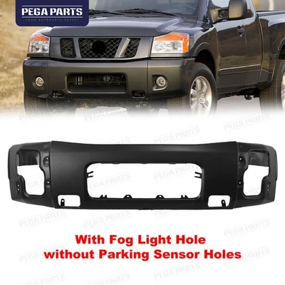 Primed Black Front Bumper Face Bar w/Fog Light Holes For 2004-2015 Nissan TITAN Foto 1 de 4