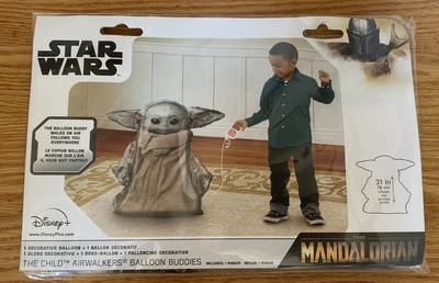 Star Wars MANDALORIAN EL NIÑO BEBÉ YODA Airwalker Mylar Globo Amigo Nuevo Foto 1 de 4