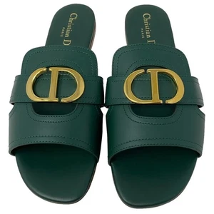DIOR SANDALO MONTAIGNE 30 PELLE VERDE SANDALS SHOES 40.5 - Foto 1 di 9