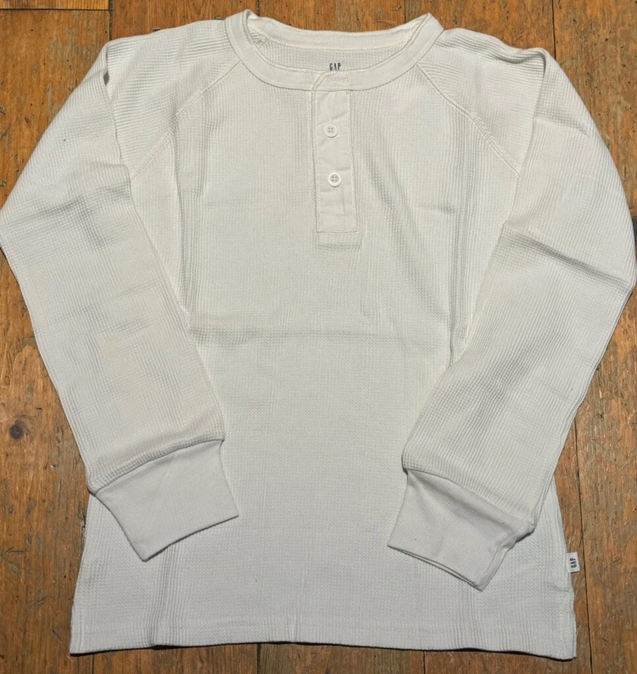 NUEVO CON ETIQUETAS Camisa Henley Térmica Gap Niños Niños Marfil Off White Waffle Tú eliges la talla Foto 1 de 1