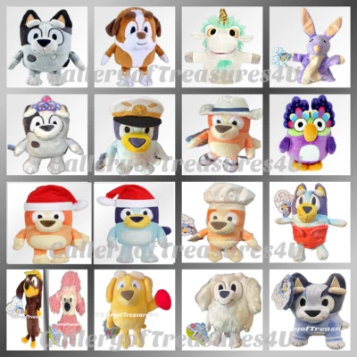 Bluey Friends Pelúcia Unicorse Bilby Muffin Snickers Inverno Lila Coco Lucky Santa - Imagem 1 de 2