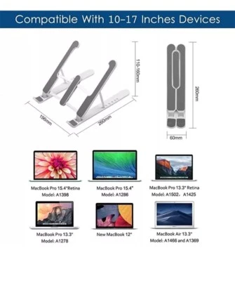 Adjustable Ergonomic Laptop Riser Foldable Portable Laptop Tablet Notebook Stand - Image 1 of 4