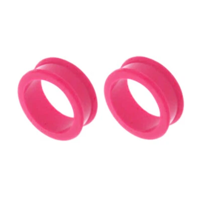 2pc Silicone Ear Plug Screw Fit Shape Double Saddle Flesh Tunnel Gauge Stretcher - Image 1 of 4