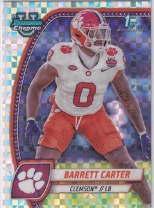 2024 Bowman University Chrome 1st Xfractor #19 Barrett Carter CLEMSON - Picture 1 of 2