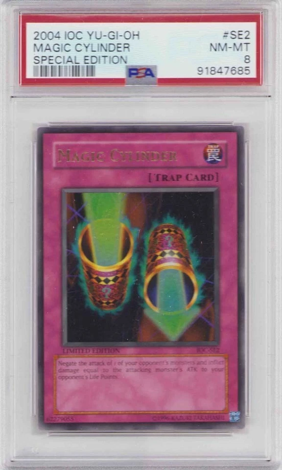 MAGIC CYLINDER YUGIOH IOC-SE2 PSA LIMITED EDITION HOLO #91847685 NM-MT 8 2004 - Image 1 of 2