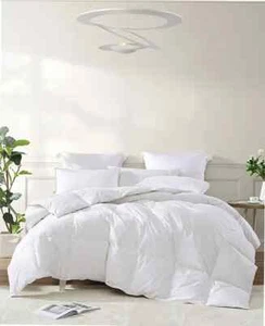 Royal Luxe All Season Warmth White Goose Feather and Down Fiber Comforter, TWIN - Picture 1 of 6