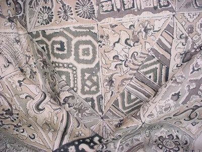 Tela de tapicería de lino estampada en peltre bloques indios Lee Jofa 2013139 19-5/8Y Foto 1 de 4