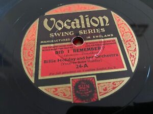 BILLIE HOLIDAY & Her Orchestra : DID I REMEMBER? / NO REGRETS.  UK. 78.rpm 1936