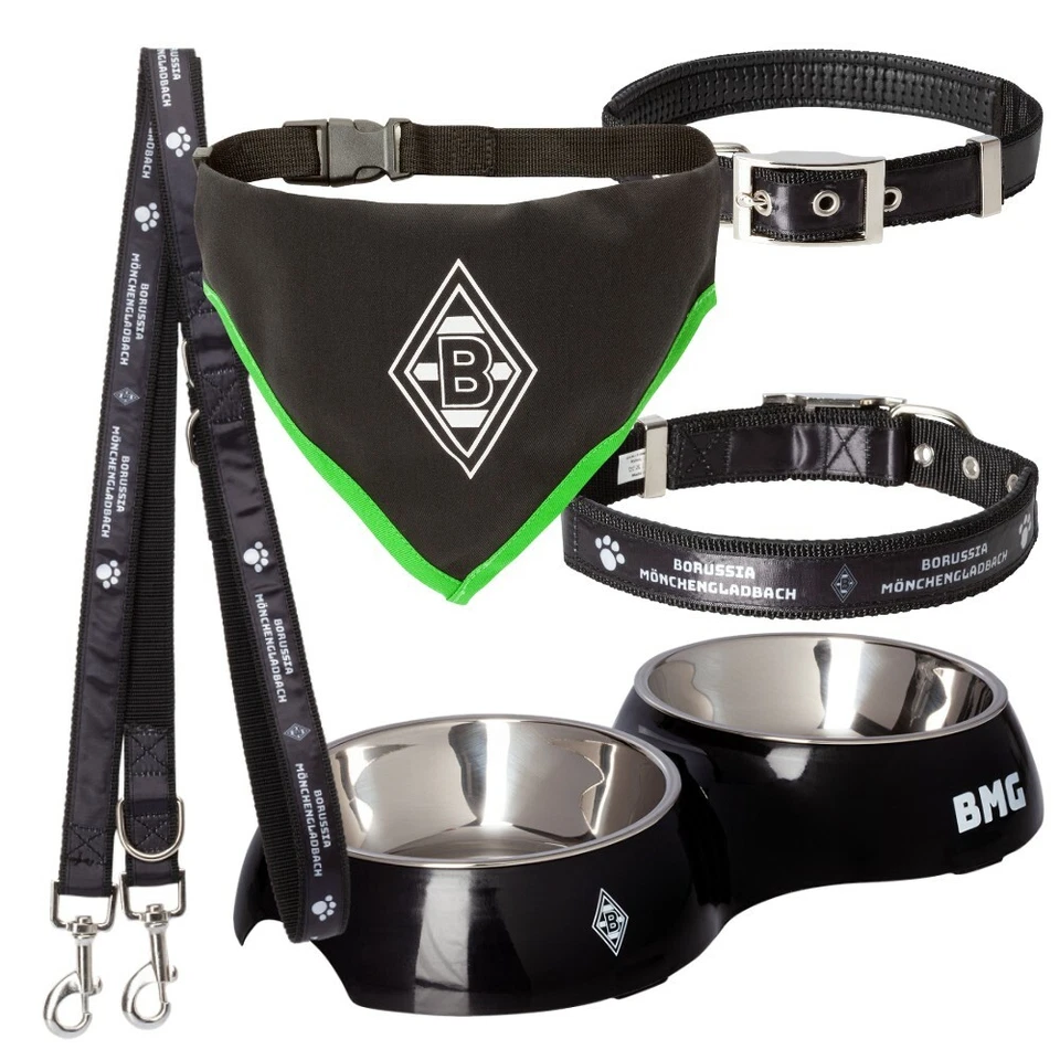 VFL BORUSSIA M'GLADBACH VfL Borussia Mönchengladbach Hundezubehör, Halsband, Leine, Halstuch, Fressnapf