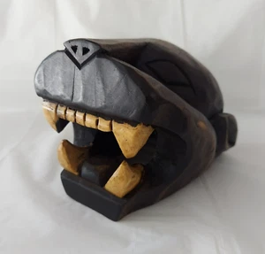 Hand Carved Wooden Jaguar Head Animal Head Sculpture - Picture 1 of 10