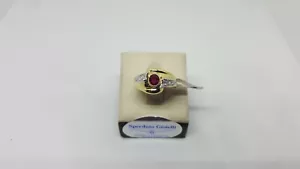 ANELLO DONNA VINTAGE ORO 18KT CON RUBINO E DIAMANTI (3038) FONDO DI MAGAZZINO - Foto 1 di 13
