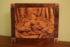 Basset Hound Puppies - Hand Made, Wood Burnt Picture On Oak