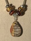Agate Pendant & Bead Set W/Choice Of 16" 18" Or 24" Dione Necklace (Na314)