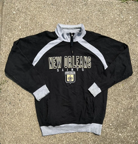 Y2K New Orleans Saints Pullover Sweatshirt Men’s Size Medium NFL Sports Vintage Cover