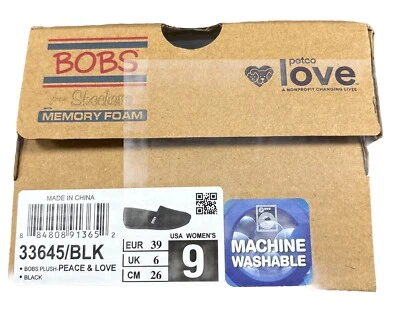 Skechers Mujer Peluche Paz y Amor Ballet Plano Talla 9 En Negro Foto 1 de 4