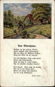1917 Stempel Chemnitz a/ Liedkarte "Das Elternhaus" Text Verse nach Franz Illgen - Bild 1 von 2
