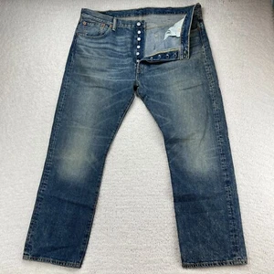 Levi's 501 Jeans Mens 40x30 Blue Straight Leg Button Fly Medium Wash Denim - Picture 1 of 12