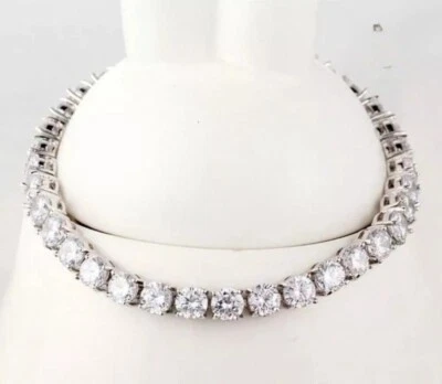 6 Carat Round Cut Wedding Tennis Bracelet Solid 14K White Gold For Men & Women - Image 1 of 4