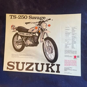SUZUKI TS 250 ESPECIFICACIONES DE VENTAS ANUNCIO/FOLLETO TS250 Savage Print - Imagen 1 de 1