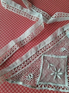  ANCIEN haut de chemise  tule dentelle coton #OLD - Picture 1 of 5