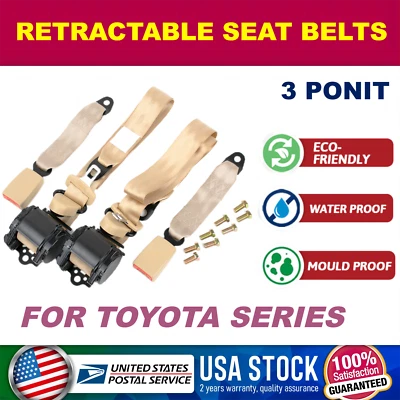 Durable Universal 3 Point Retractable Seat Belts For Toyota Land Cruiser 98-19 - Изображение 1 из 4