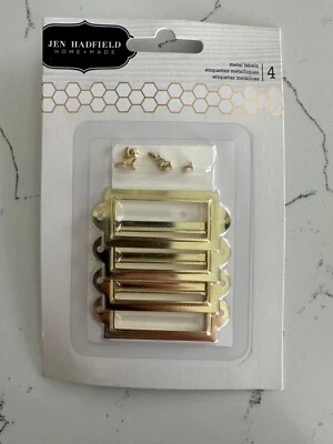 Jen Hadfield Home+Made Metal Labels 4PC Gold Color Art Crafts Scrapbooking - Image 1 of 4