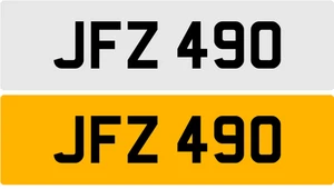 JFZ 490 J 3x3 DATELESS PRIVATE NUMBER PLATE JON JOE JAK JAC JACK JAMES JEFF JAY - Picture 1 of 2