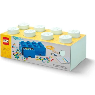 Productos de almacenamiento LEGO: 40061742 cajón de ladrillos de 8 pernos azul claro aguamarina NUEVO Foto 1 de 4