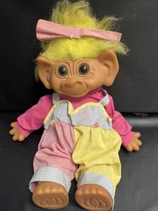 Vintage Uneeda Wishnik Girl Troll Doll 1980's Original Clothes (O4) - Picture 1 of 10