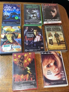Bulk 8 Big Box Ex Rental VHS Tapes Horror Action Mystery - Picture 1 of 19
