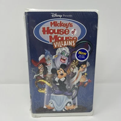 Disney Presents Mickey’s House Of Mouse Villains VHS Clamshell Case NEW Sealed Foto 1 de 4