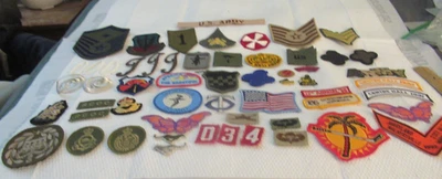 LOT OF VINTAGE CLOTH PATCHES MILITARY CANADIAN SPORTS ADVERTISEMENT NUMBERS MORE - Image 1 of 4