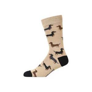 Bamboozld Mens Dash Pups Bamboo Sock Stone - Picture 1 of 2