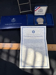 U.S. CONSTITUTION SILVER $1 COIN 200th Anniversary 1787-1987 San Fransico Mint - Picture 1 of 3