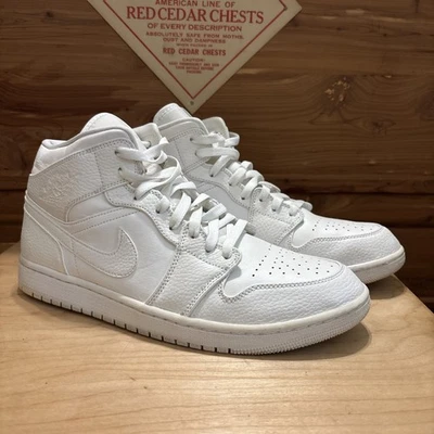 Size 11.5 - Jordan 1 Mid Triple White - 554724-130 - Image 1 of 4