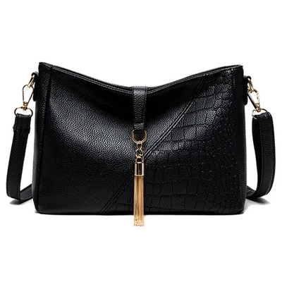 Bandolera Carteras para Mujer, Bolso de Hombro de Cuero Negro PU para Mujer Bandolera Foto 1 de 4