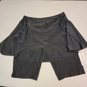 Woweny Women's Black Swim Skirt Shorts Size  XL High waisted - Picture 1 of 6