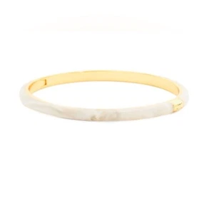 Gorjana New 18k Gold Plated Brass Paseo White Marble Cuff Bracelet - Picture 1 of 7