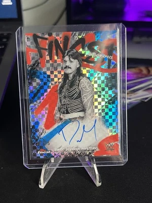 Topps 2025 Finest WWE DIRTY DOM MYSTERIO Blue Checkerboard Refractor Auto /75 - Image 1 of 3