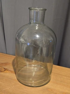 Große Apothekerflasche aus mundgeblasenem Glas, hellgrün 13 Zoll hoch - Bild 1 von 6