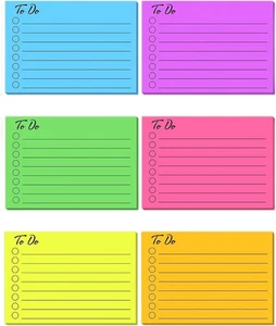 Bluejunior 6Pack to Do List Sticky Notes,Colourful Lines Self-Stick Sticky No... - Picture 1 of 12