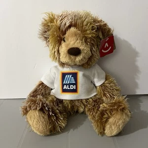 Aurora Plush Teddy Bear Aldi T Shirt  Carmel Bear  8” Sitting Soft And Cuddly - Picture 1 of 16