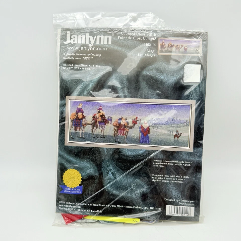 Janlynn Cross Stitch Kit Les Mages (magi) wisemen Rare Vintage 2000 - Image 1 of 4