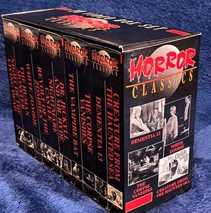 1993 OOP 10 Horror Classics VHS Box Set - Night Of The Living Dead, Bela Lugosi - Picture 1 of 3
