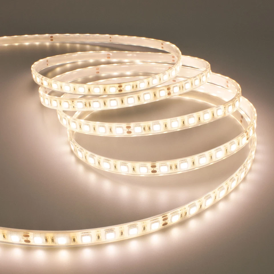 STRISCIA STRIP LED SMD 5050 FLESSIBILE 5M ADESIVA LUCE BIANCA NATURALE IP65 - Immagine 1 di 1